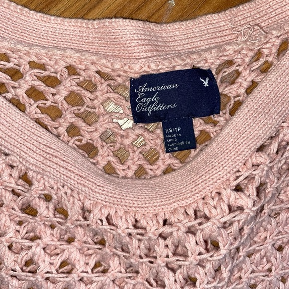 AMERICAN EAGLE AE 3/4 sleeve MESH SHEER sweater size XS Soft Girl Aesthetic - Picture 5 of 6